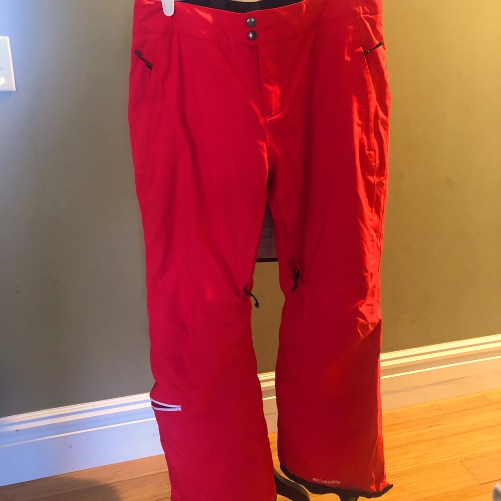 Columbia ski pants. Coral color.